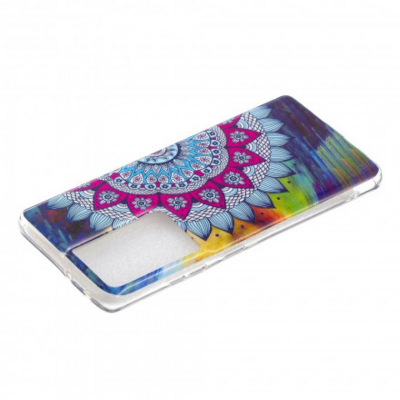 Capa Para Samsung Galaxy S21 Ultra 5G Mandala Colorida Fluorescente