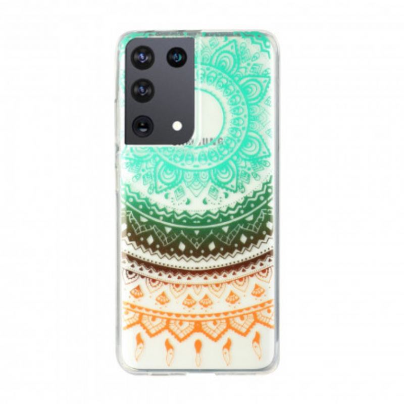 Capa Para Samsung Galaxy S21 Ultra 5G Mandala De Flores Sem Costura