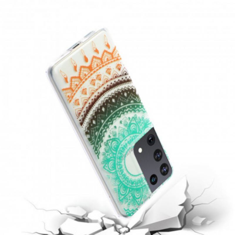 Capa Para Samsung Galaxy S21 Ultra 5G Mandala De Flores Sem Costura