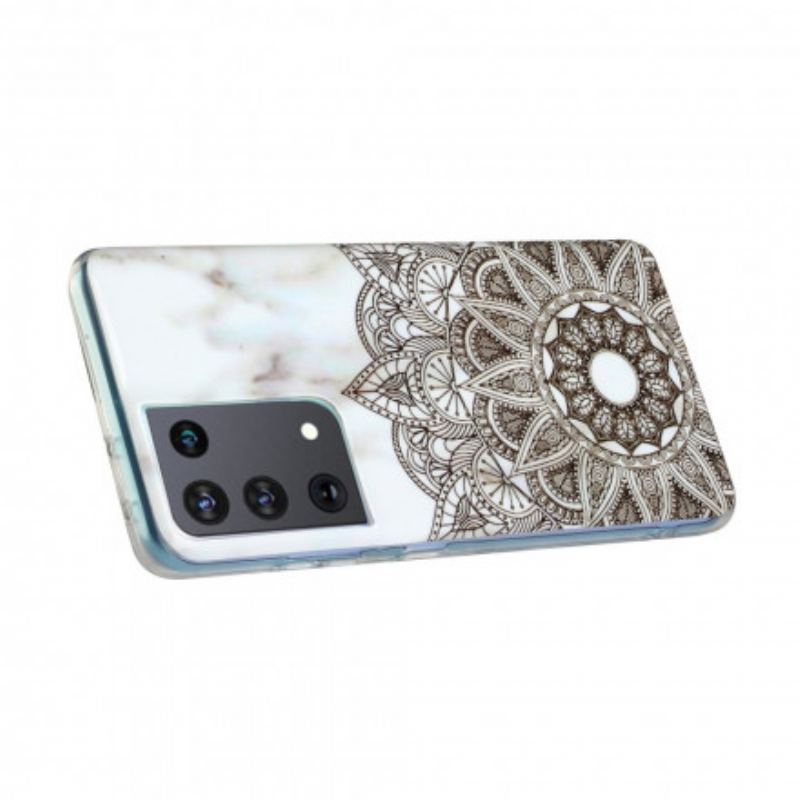 Capa Para Samsung Galaxy S21 Ultra 5G Mandala Marmorizada