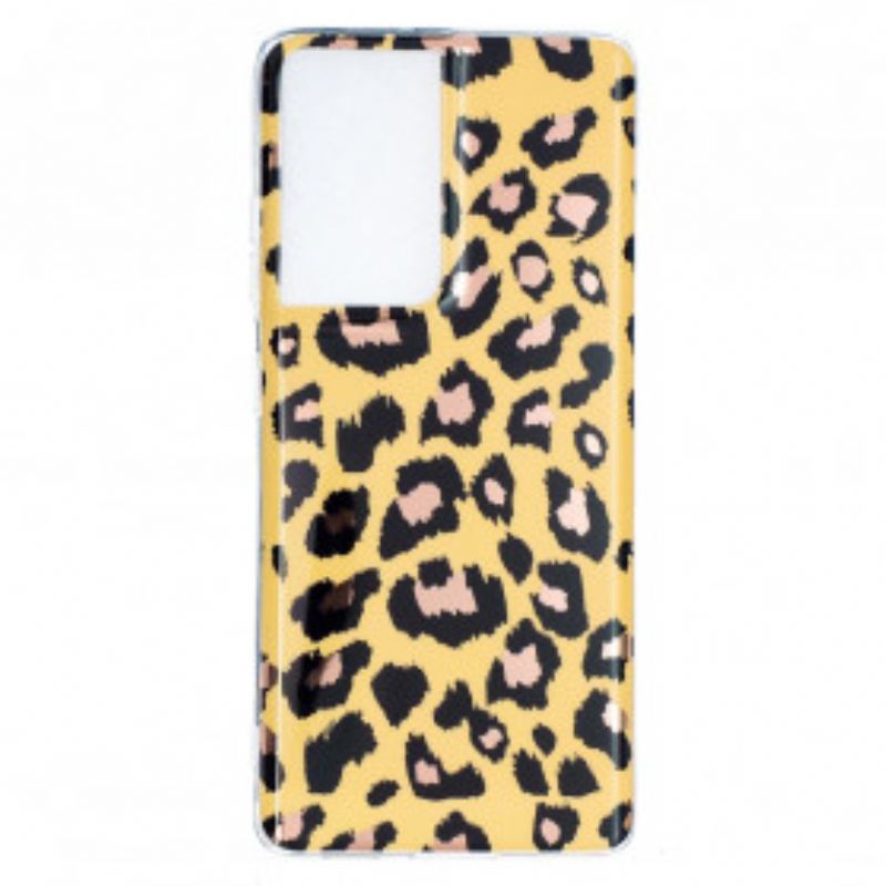 Capa Para Samsung Galaxy S21 Ultra 5G Mármore Estilo Leopardo