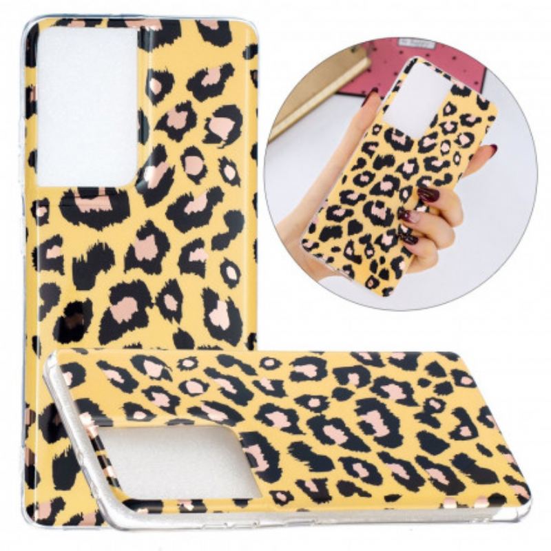 Capa Para Samsung Galaxy S21 Ultra 5G Mármore Estilo Leopardo