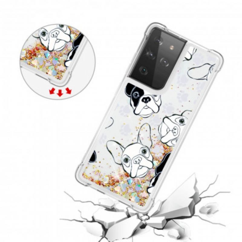 Capa Para Samsung Galaxy S21 Ultra 5G Mr Dog Lantejoulas