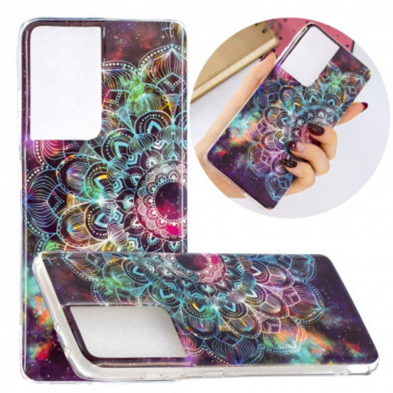 Capa Para Samsung Galaxy S21 Ultra 5G Série Floral Fluorescente