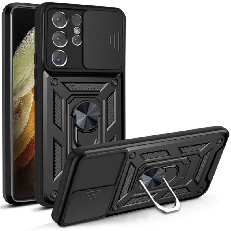 Capa Para Samsung Galaxy S21 Ultra 5G Suporte E Protetores Para Lentes De Design