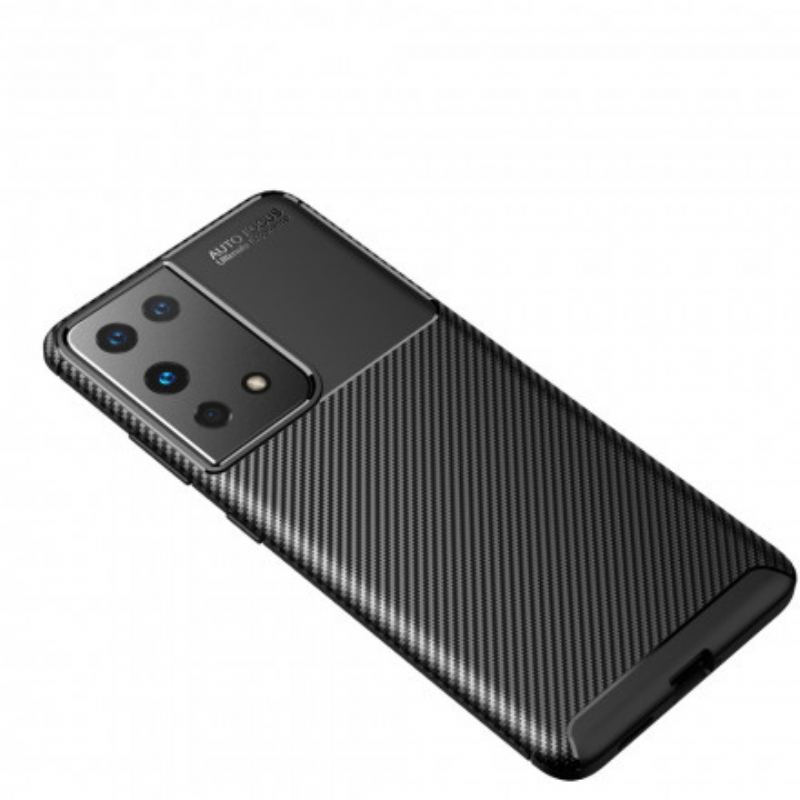 Capa Para Samsung Galaxy S21 Ultra 5G Textura Flexível De Fibra De Carbono