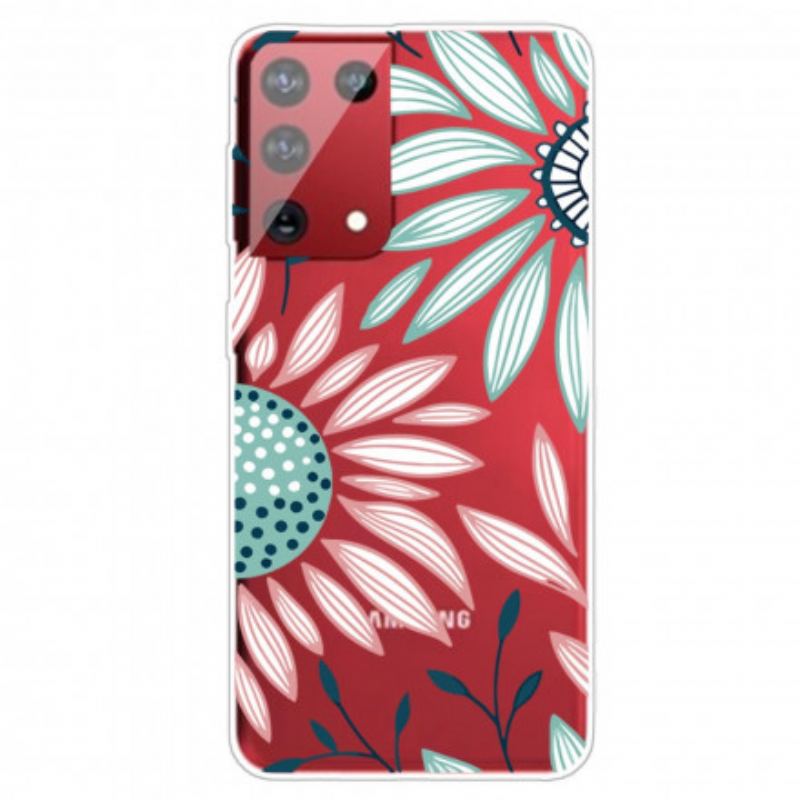 Capa Para Samsung Galaxy S21 Ultra 5G Uma Flor Transparente