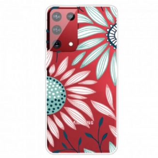 Capa Para Samsung Galaxy S21 Ultra 5G Uma Flor Transparente