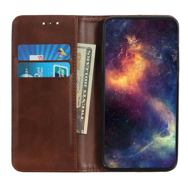 Capa De Celular Para Xiaomi Redmi Note 9S / 9 Pro Flip Couro Rachado Elegância