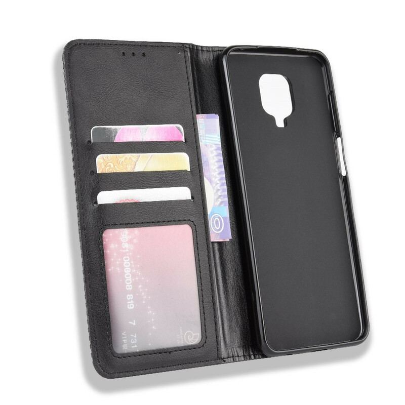 Capa De Celular Para Xiaomi Redmi Note 9S / 9 Pro Flip Efeito Couro Vintage Estilizado