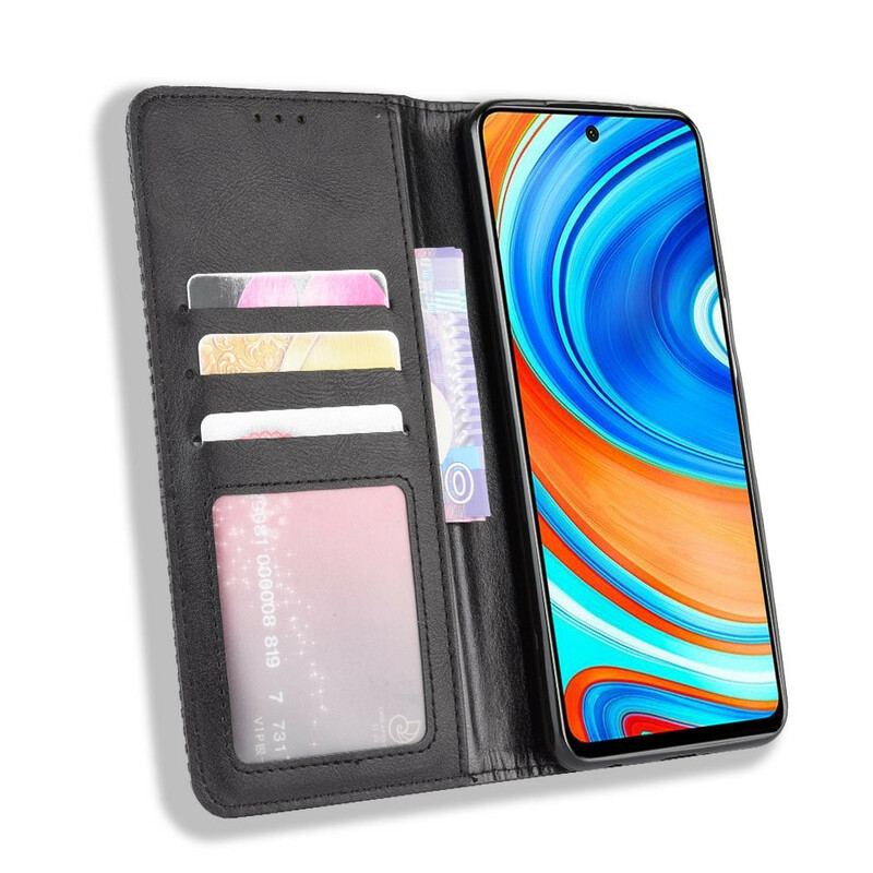 Capa De Celular Para Xiaomi Redmi Note 9S / 9 Pro Flip Efeito Couro Vintage Estilizado