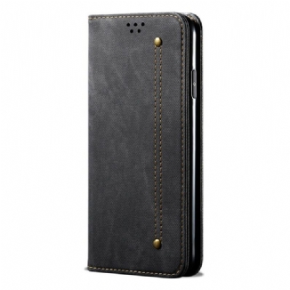 Capa De Celular Para Xiaomi Redmi Note 9S / 9 Pro Flip Tecido Jeans