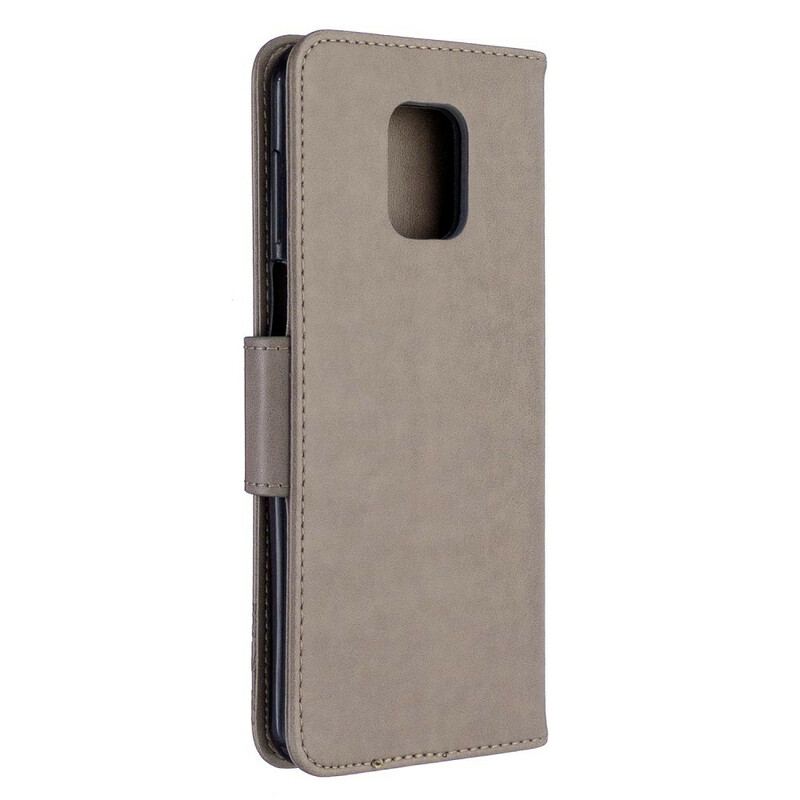 Capa De Couro Para Xiaomi Redmi Note 9S / 9 Pro De Cordão Tanga Borboletas