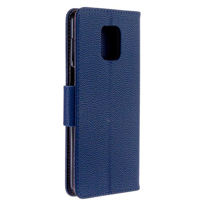 Capa De Couro Para Xiaomi Redmi Note 9S / 9 Pro Efeito Couro Lichia