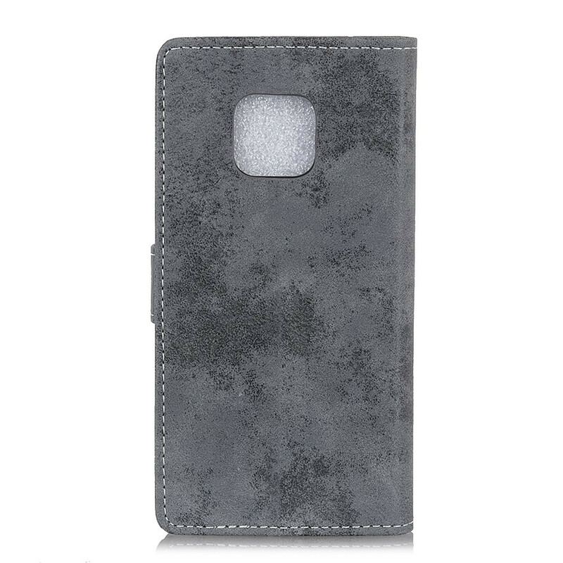 Capa De Couro Para Xiaomi Redmi Note 9S / 9 Pro Efeito Couro Vintage