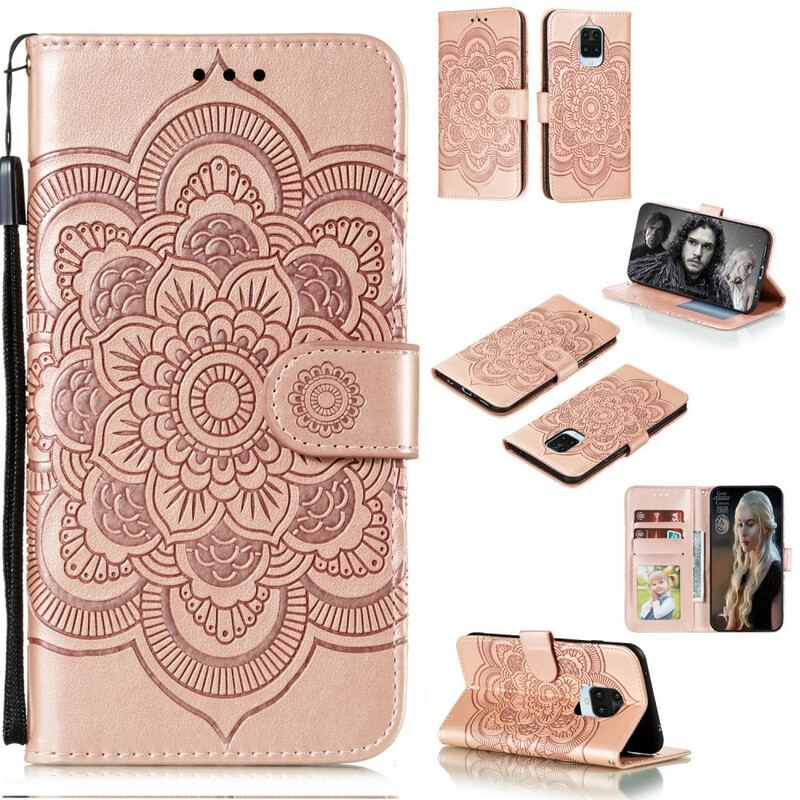 Capa De Couro Para Xiaomi Redmi Note 9S / 9 Pro Mandala Completa