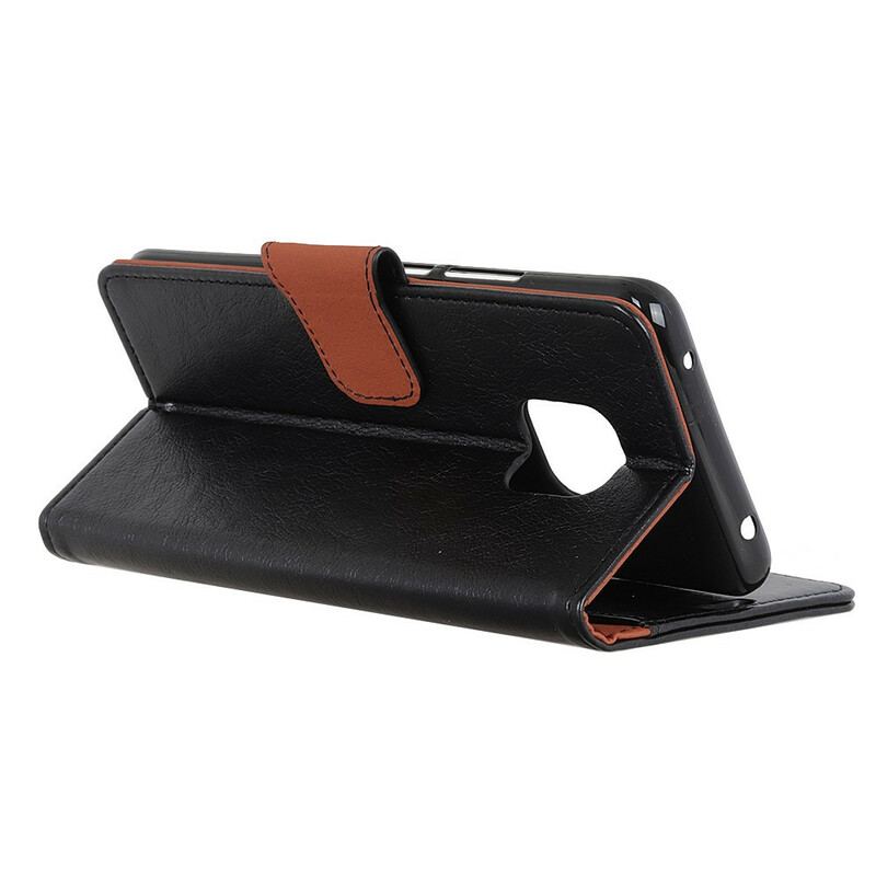 Capa De Couro Para Xiaomi Redmi Note 9S / 9 Pro Couro Napa Rachado