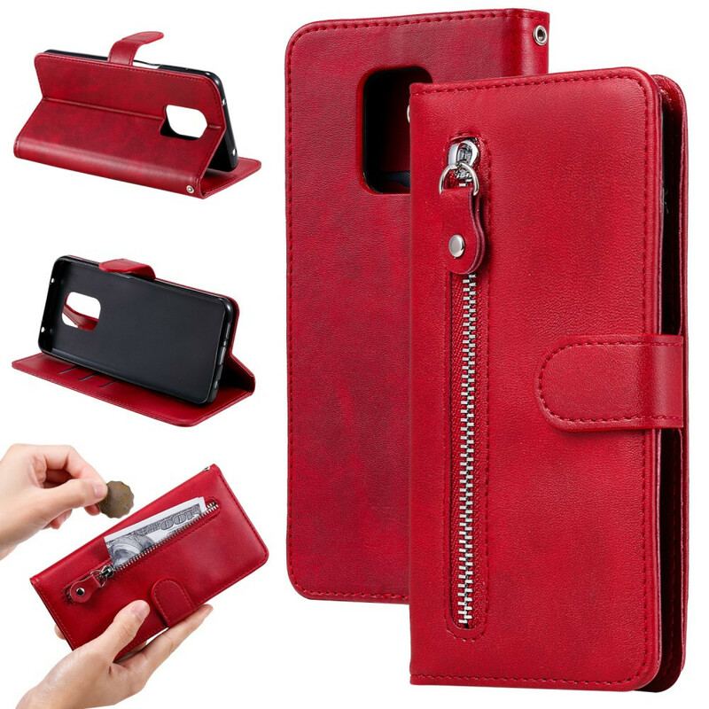 Capa Em Pele Para Xiaomi Redmi Note 9S / 9 Pro Carteira