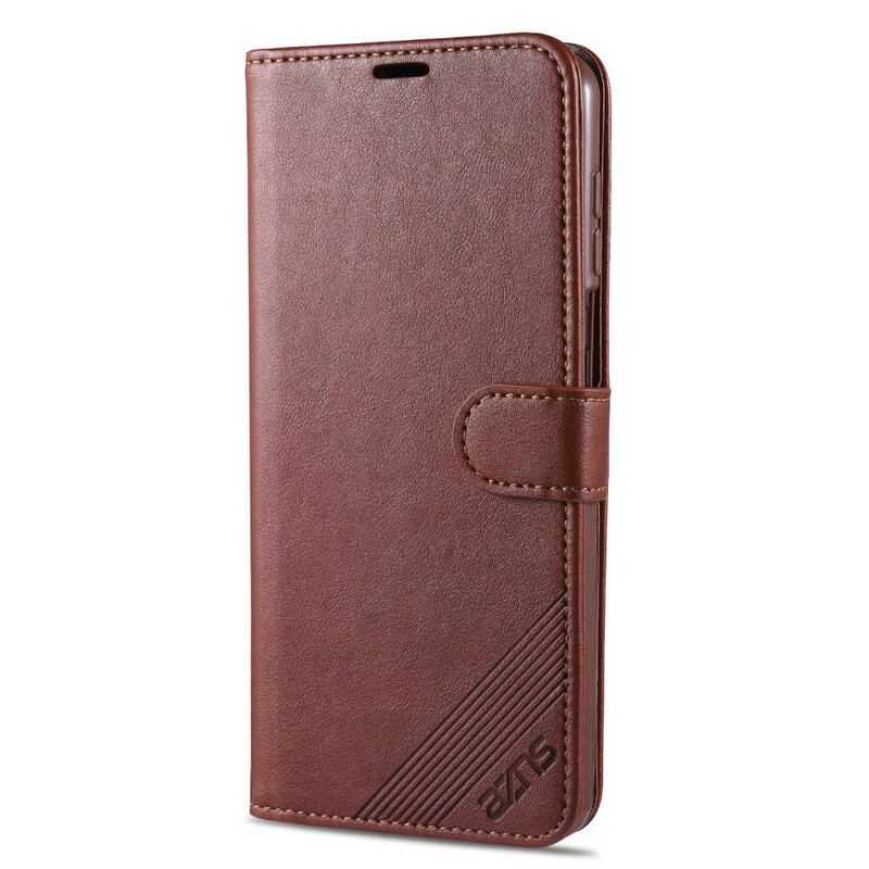 Capa Em Pele Para Xiaomi Redmi Note 9S / 9 Pro Couro Sintético Azns