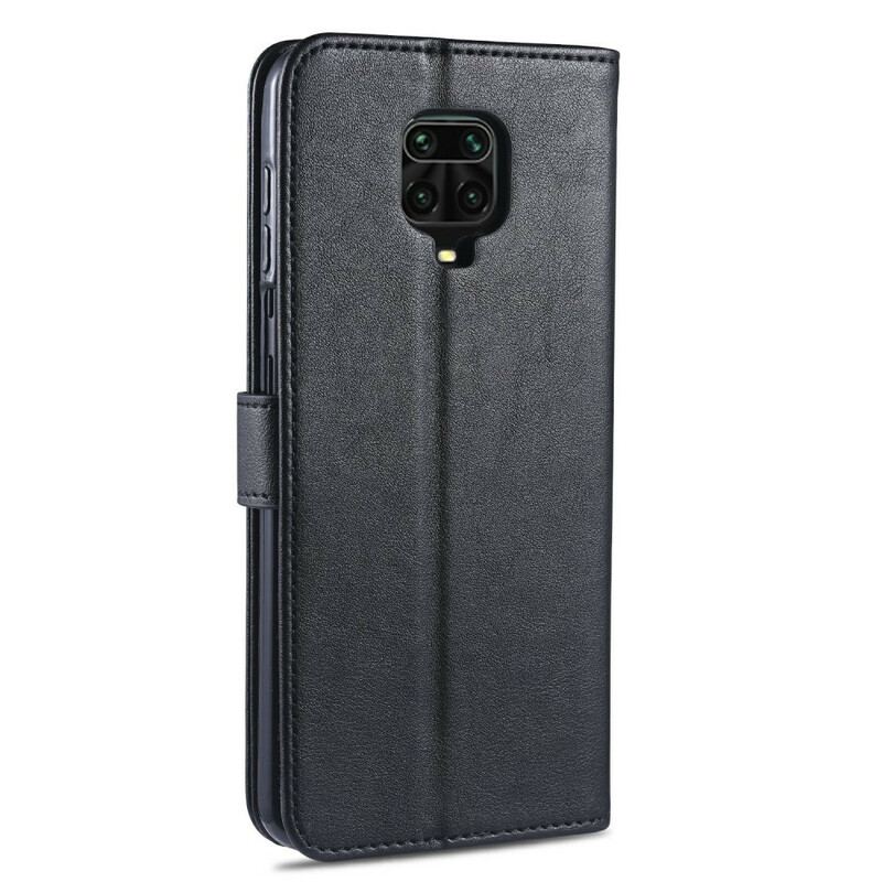 Capa Em Pele Para Xiaomi Redmi Note 9S / 9 Pro Couro Sintético Azns