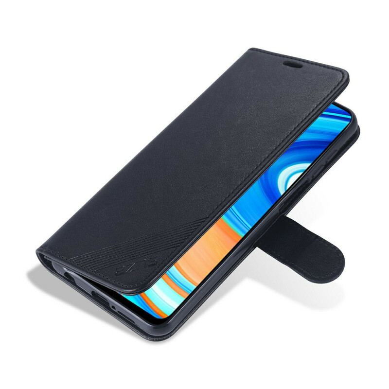 Capa Em Pele Para Xiaomi Redmi Note 9S / 9 Pro Couro Sintético Azns