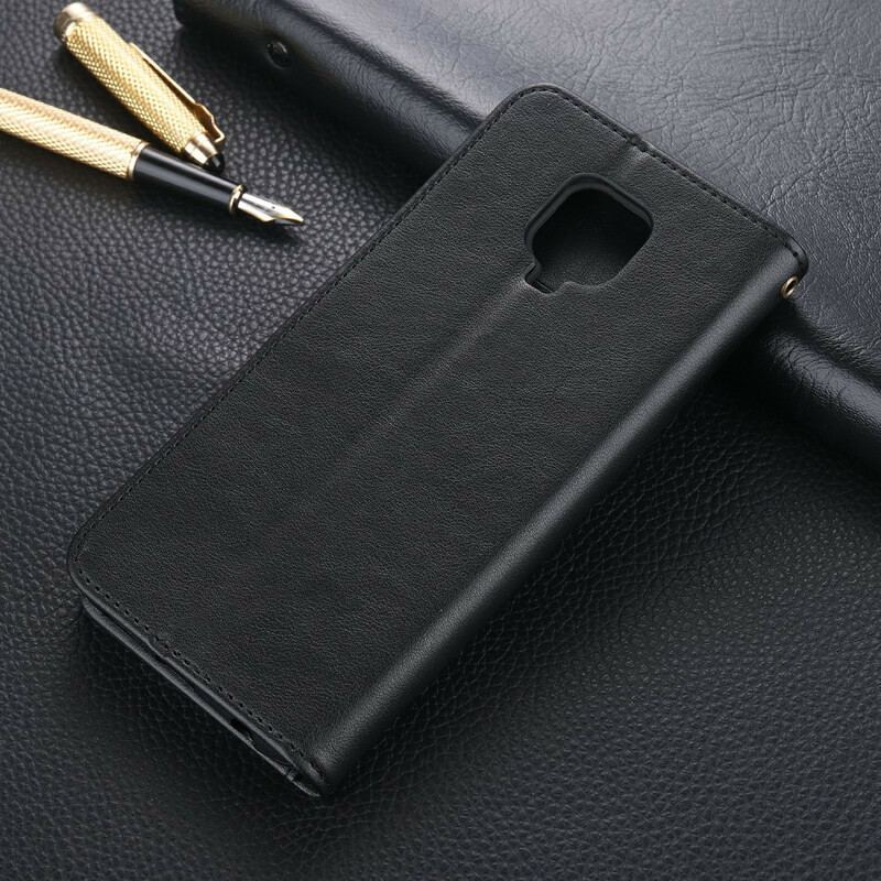 Capa Em Pele Para Xiaomi Redmi Note 9S / 9 Pro Couro Sintético Azns