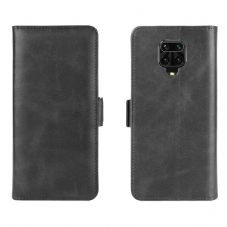 Capa Em Pele Para Xiaomi Redmi Note 9S / 9 Pro Flip Aba Dupla