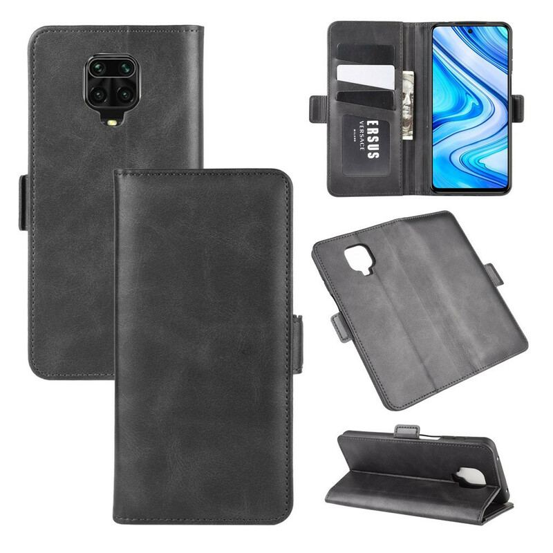 Capa Em Pele Para Xiaomi Redmi Note 9S / 9 Pro Flip Aba Dupla