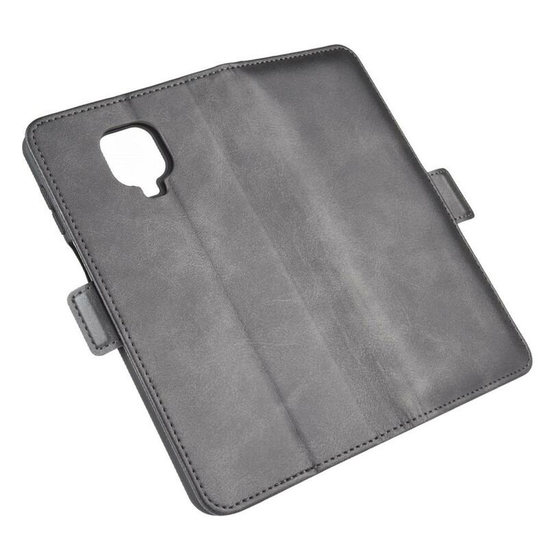 Capa Em Pele Para Xiaomi Redmi Note 9S / 9 Pro Flip Aba Dupla