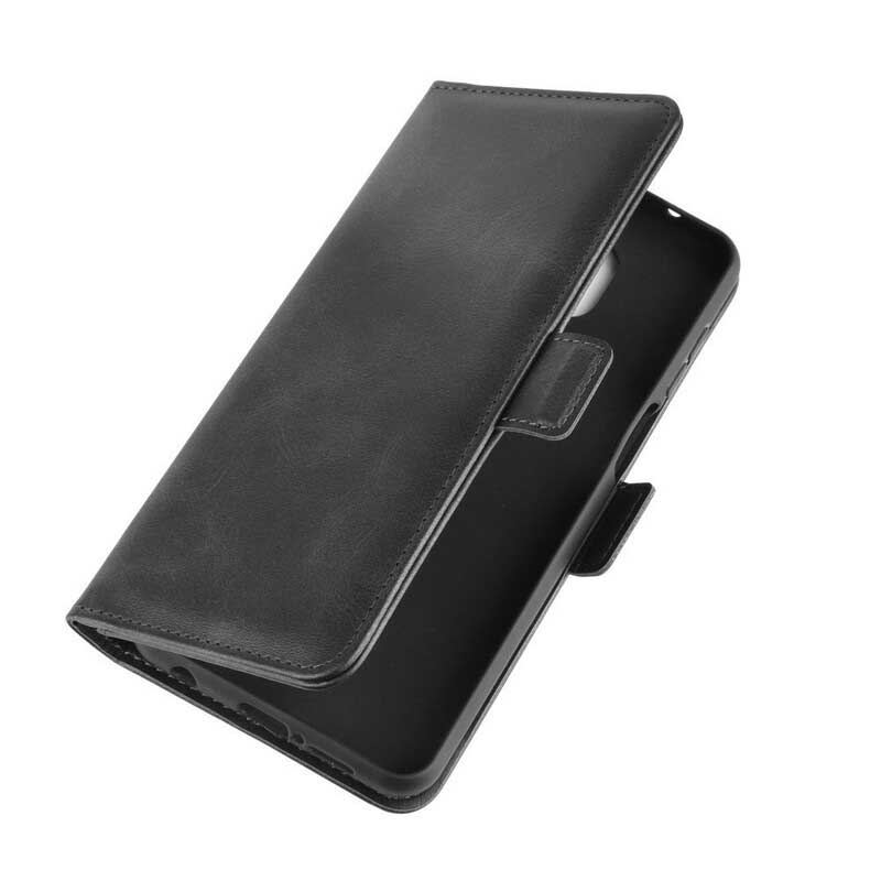 Capa Em Pele Para Xiaomi Redmi Note 9S / 9 Pro Flip Aba Dupla