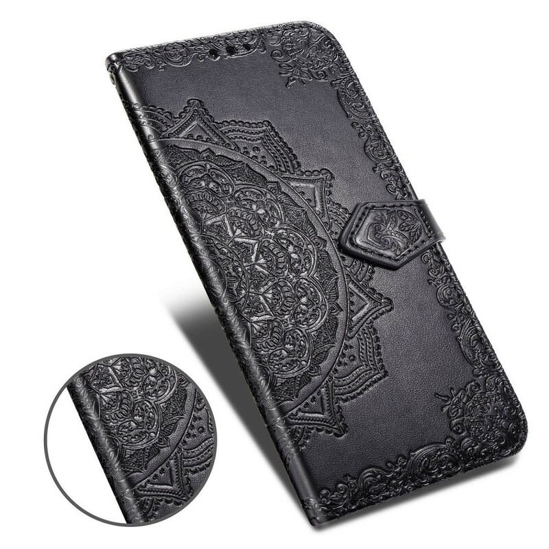 Capa Em Pele Para Xiaomi Redmi Note 9S / 9 Pro Mandala Idade Média