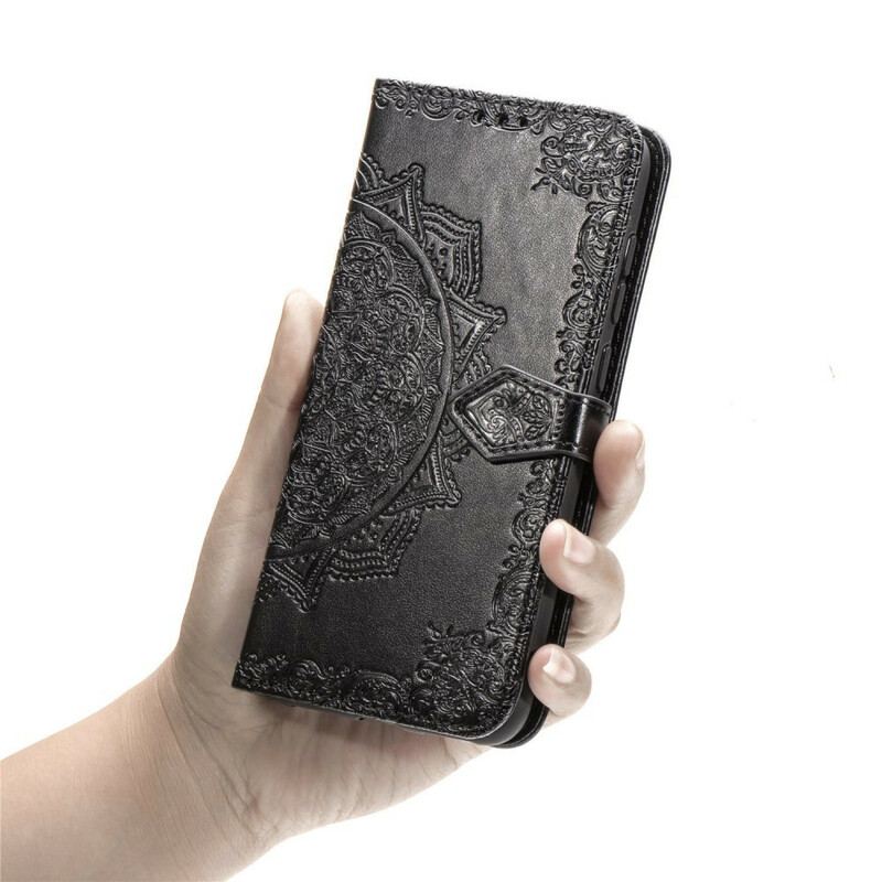 Capa Em Pele Para Xiaomi Redmi Note 9S / 9 Pro Mandala Idade Média