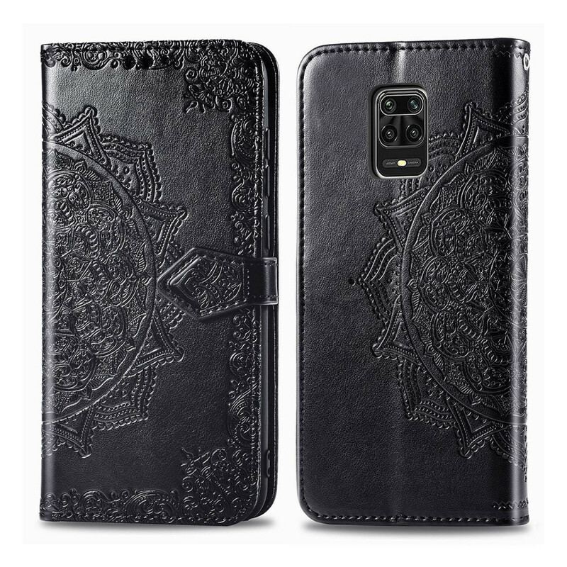 Capa Em Pele Para Xiaomi Redmi Note 9S / 9 Pro Mandala Idade Média