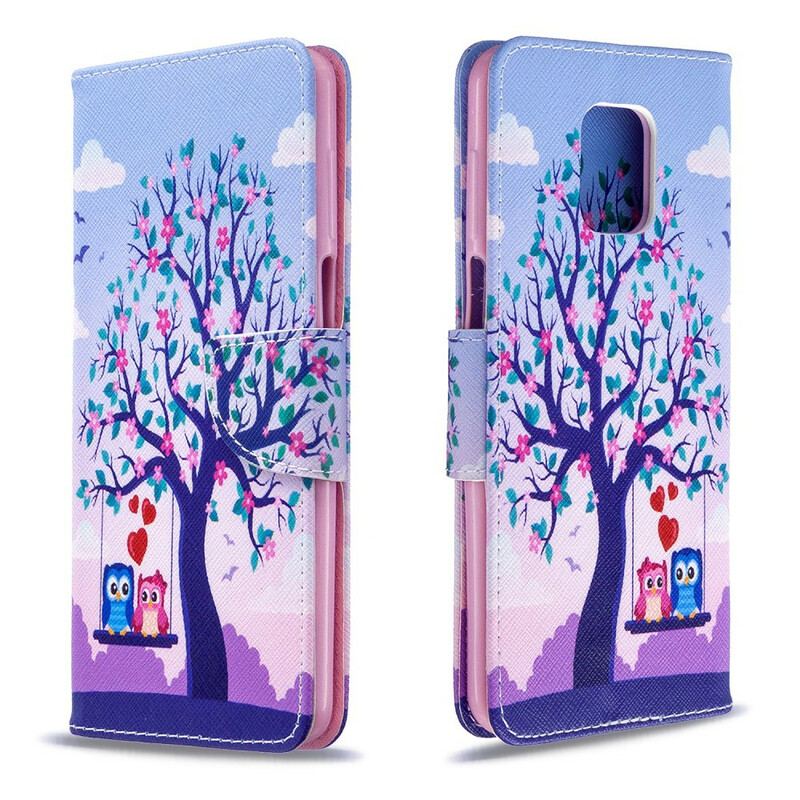 Capa Flip Para Xiaomi Redmi Note 9S / 9 Pro Corujas No Balanço