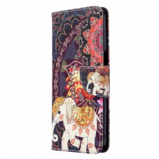 Capa Flip Para Xiaomi Redmi Note 9S / 9 Pro Elefantes Indianos