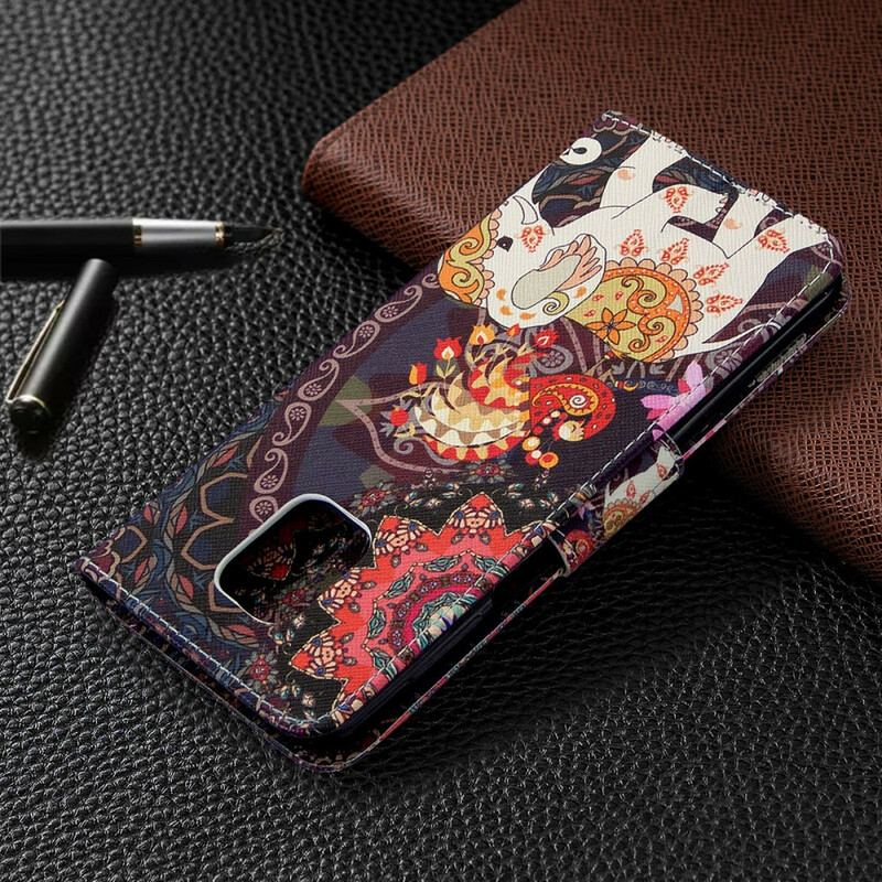 Capa Flip Para Xiaomi Redmi Note 9S / 9 Pro Elefantes Indianos