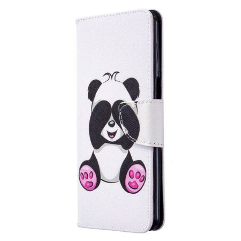 Capa Flip Para Xiaomi Redmi Note 9S / 9 Pro Panda Divertido