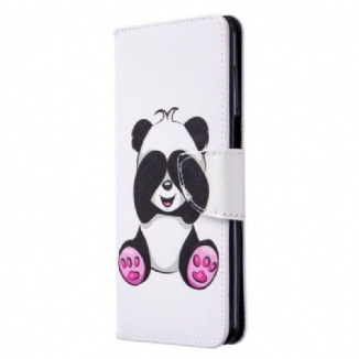 Capa Flip Para Xiaomi Redmi Note 9S / 9 Pro Panda Divertido