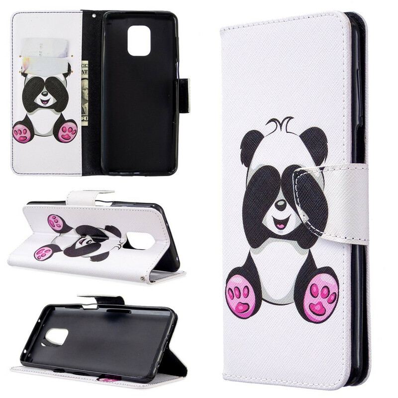 Capa Flip Para Xiaomi Redmi Note 9S / 9 Pro Panda Divertido