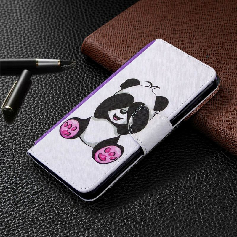 Capa Flip Para Xiaomi Redmi Note 9S / 9 Pro Panda Divertido