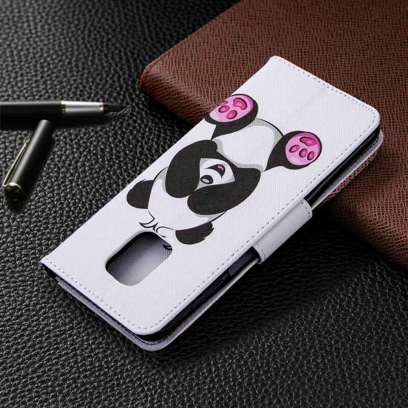 Capa Flip Para Xiaomi Redmi Note 9S / 9 Pro Panda Divertido