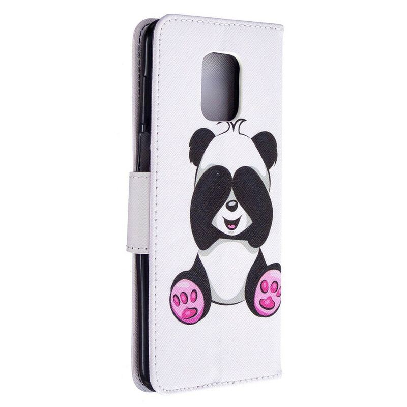 Capa Flip Para Xiaomi Redmi Note 9S / 9 Pro Panda Divertido