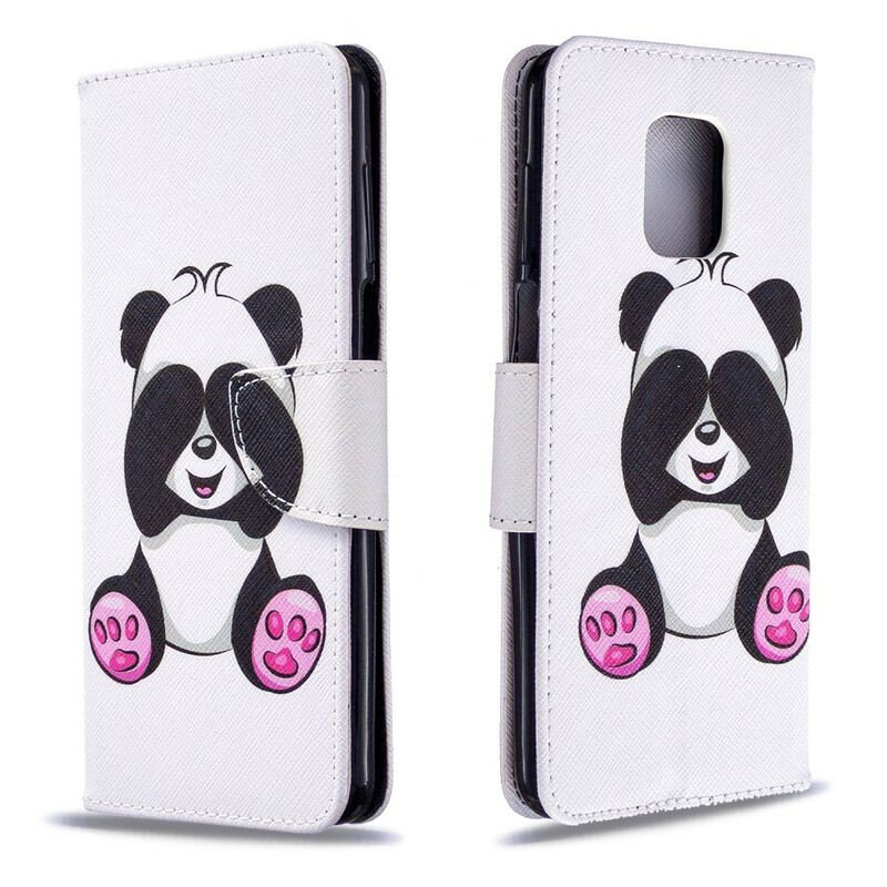 Capa Flip Para Xiaomi Redmi Note 9S / 9 Pro Panda Divertido