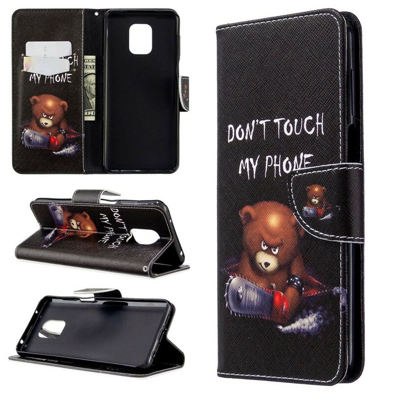 Capa Flip Para Xiaomi Redmi Note 9S / 9 Pro Urso Perigoso