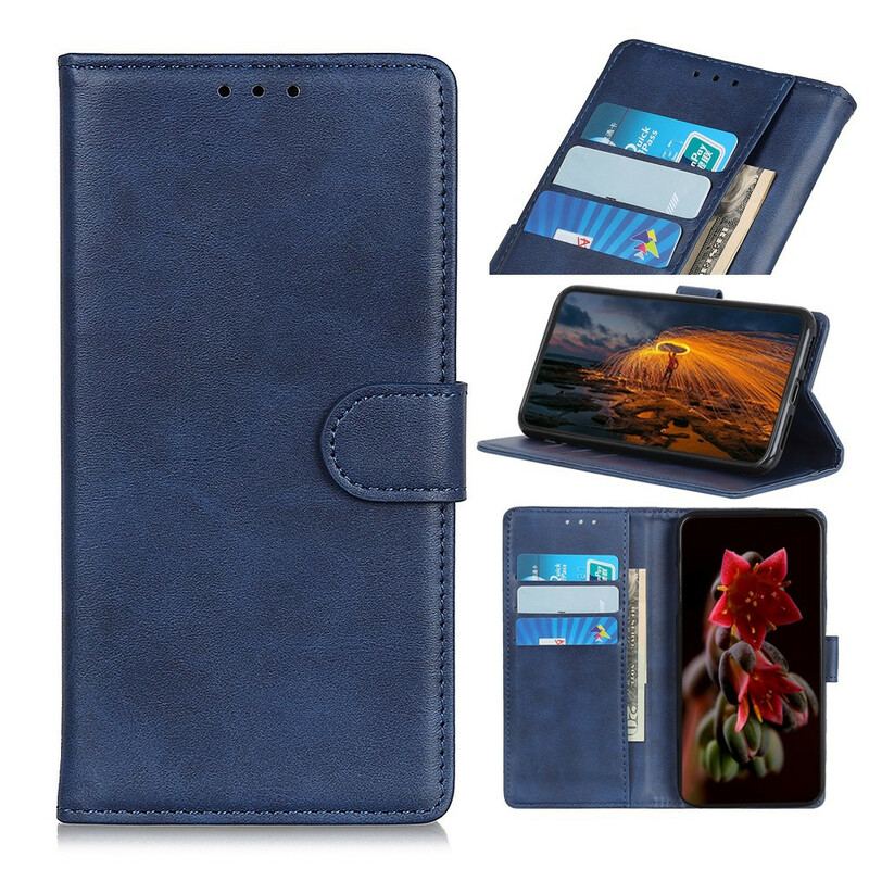 Capa Folio Para Xiaomi Redmi Note 9S / 9 Pro Efeito De Couro Fosco Retrô