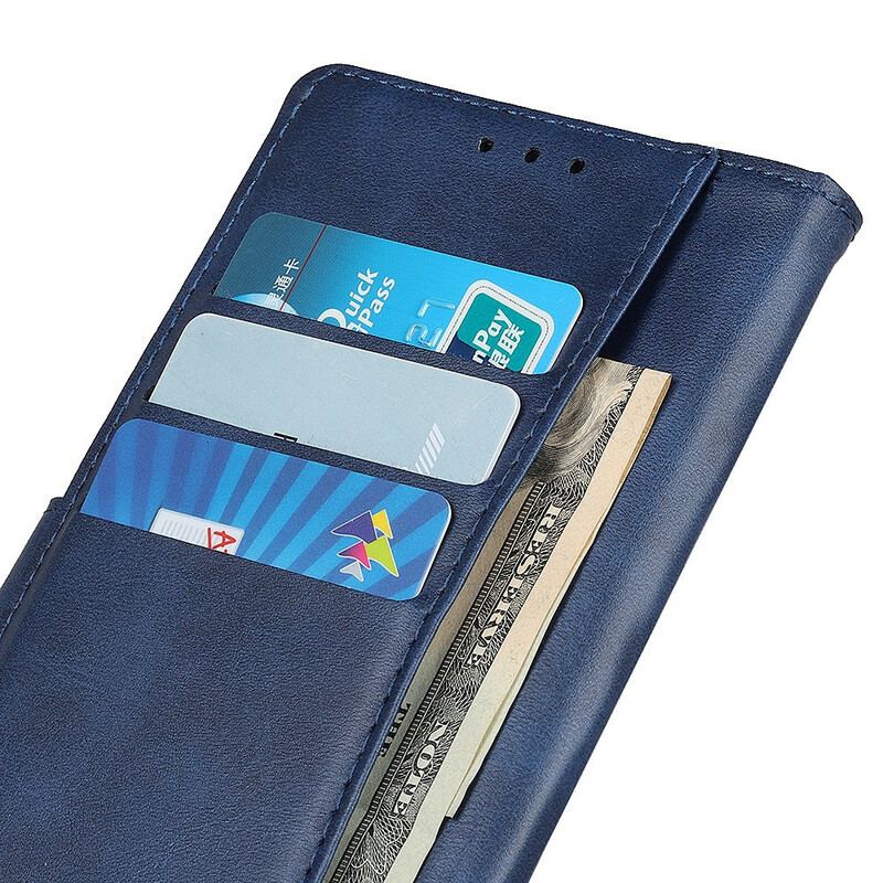 Capa Folio Para Xiaomi Redmi Note 9S / 9 Pro Efeito De Couro Fosco Retrô