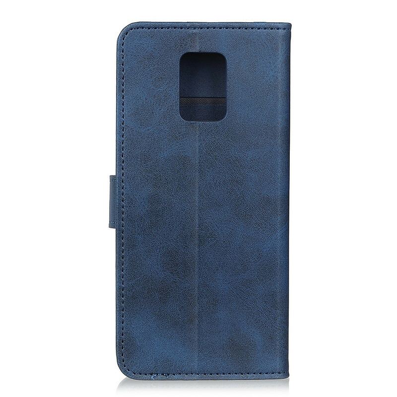 Capa Folio Para Xiaomi Redmi Note 9S / 9 Pro Efeito De Couro Fosco Retrô