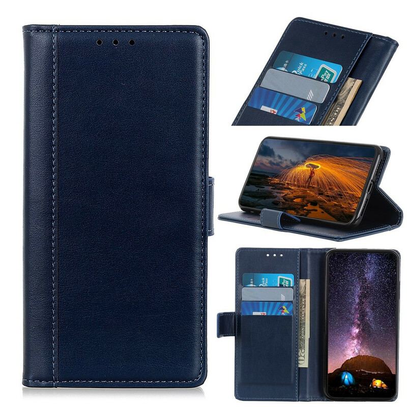 Capa Folio Para Xiaomi Redmi Note 9S / 9 Pro Estilo Couro Dividido