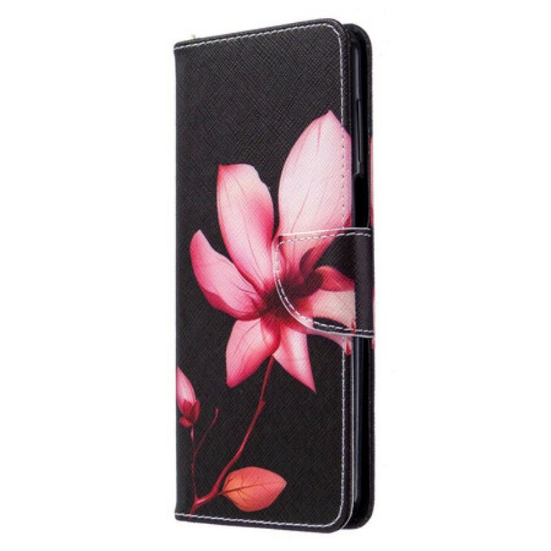 Capa Folio Para Xiaomi Redmi Note 9S / 9 Pro Flor Rosa