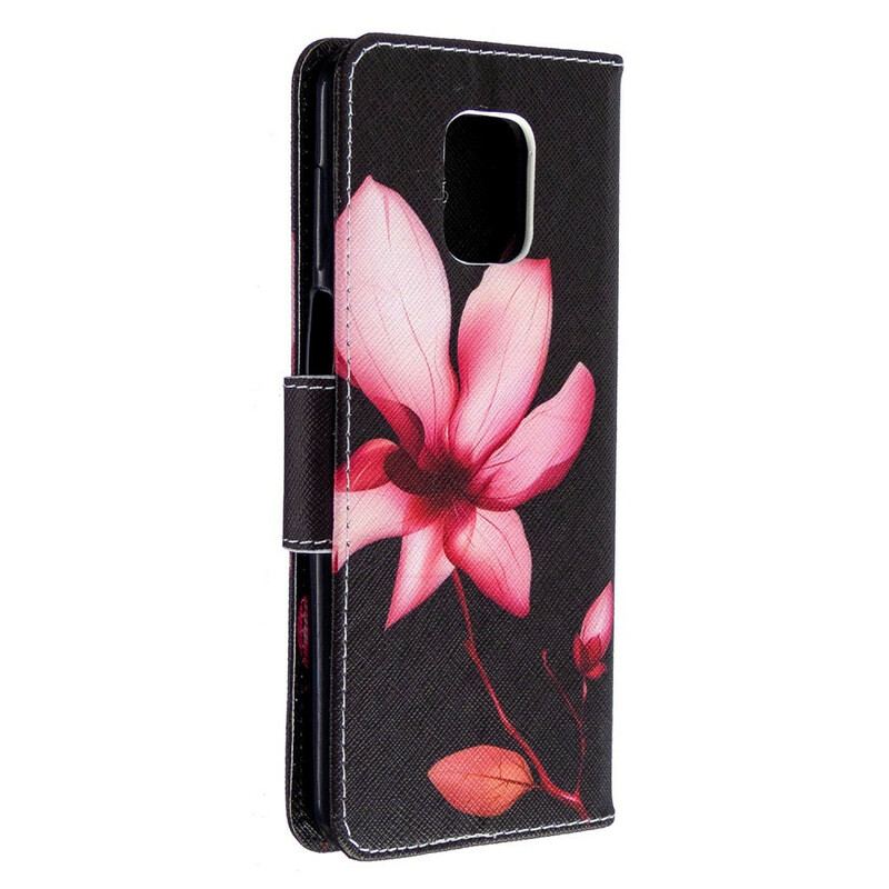 Capa Folio Para Xiaomi Redmi Note 9S / 9 Pro Flor Rosa